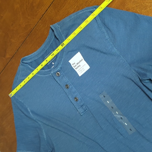 Sun-Washed Henley Men's Short Sleeve Tee Sonoma Small Blue - Picture 3 of 9